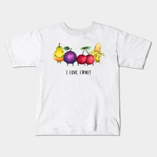 "I love fruit" Watercolour Original Painting Kids T-Shirt